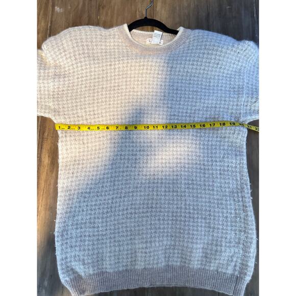 Talbots Womens Lambswool Blend Sweater L Cream Houndstooth Beige Quiet Luxury - Picture 3 of 7